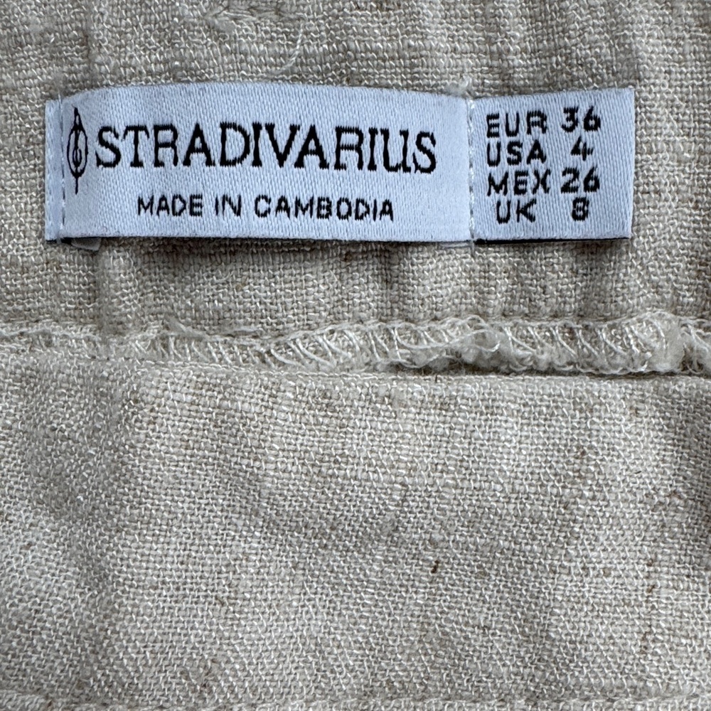 Stradivarius Linen Blend Skirt Size 4 - Picture 3 of 8